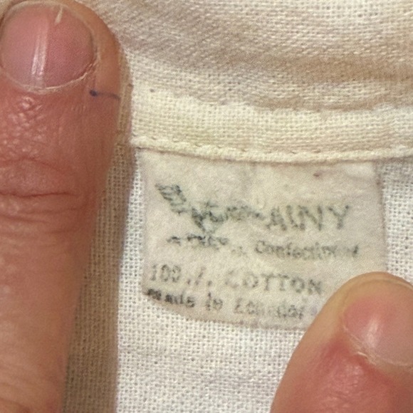 Vintage Ecuador Cotton Woven Shirt Andean Ethnic Lace Up Unisex Bohemian Sz L - Picture 5 of 7